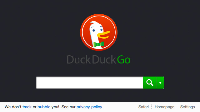 Duck Duck Go homepage