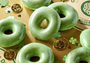 Green donuts on St Patrick's Day