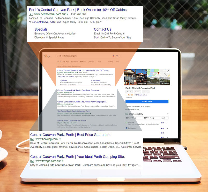 Search Engine Marketing - Perth Central Caravan Park