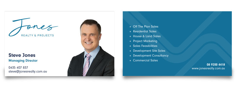 Jones Realty & Projects business cards